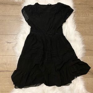 Zara black eyelet dress with zipper on the side